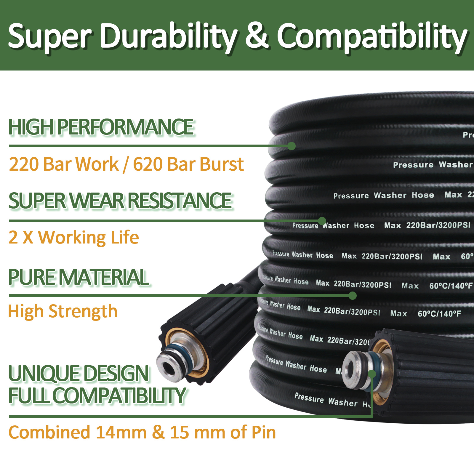 High Pressure Washer Hose Cord - Foam Cannon Car Wash incelemesi ve fiyatı