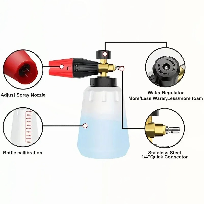 Adjustable Snow Foam Lance 1L  - Pressure Washer Foam Gun incelemesi ve fiyatı